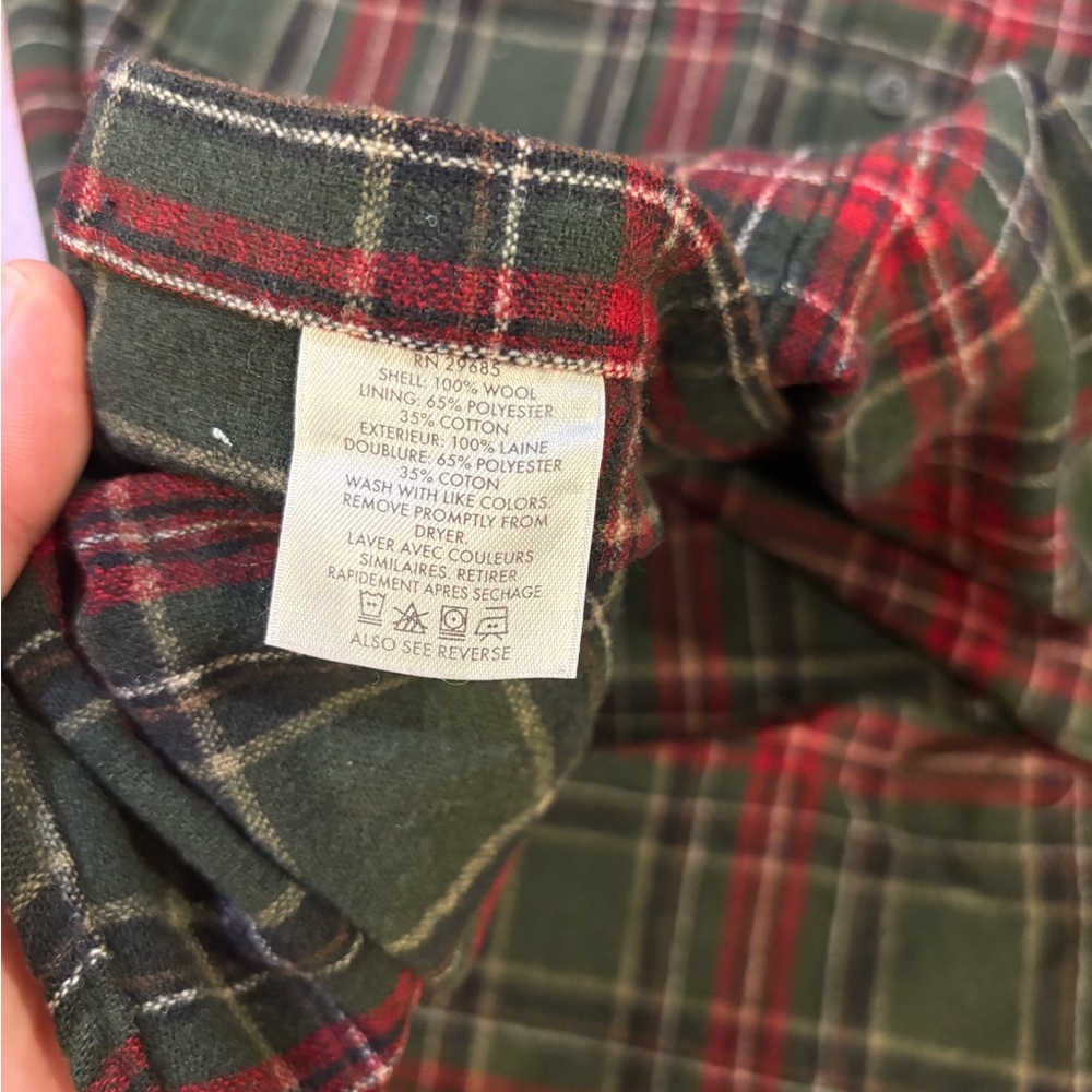 Pendleton Shirt Mens Large Green Virgin Wool Plaid Button Up Outdoorsman - Picture 7 of 8